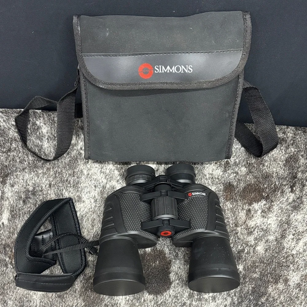Simons Black Binoculars with Black Carry Case